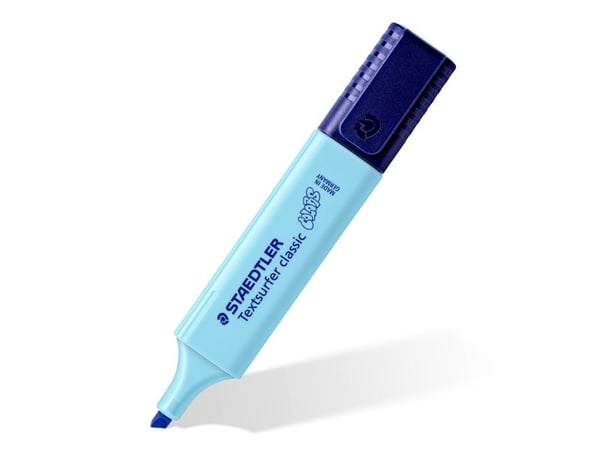 Staedtler 364 C4 E1, 4 stykker, Sort, Blå, Turkis, Fiolett, Meisel tupp, 1 mm, 5 mm, Vann-basert blekk