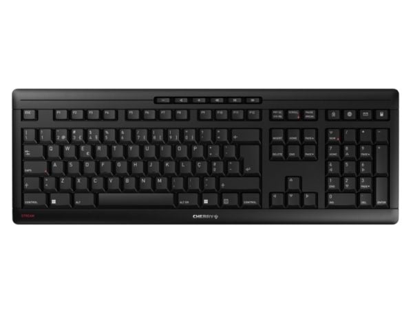 CHERRY STREAM KEYBOARD WIRELESS - Tastatur - 100% - full size - trådløs - 2.4 GHz - QWERTY - Portugisisk - tastsvitsj: CHERRY SX - svart