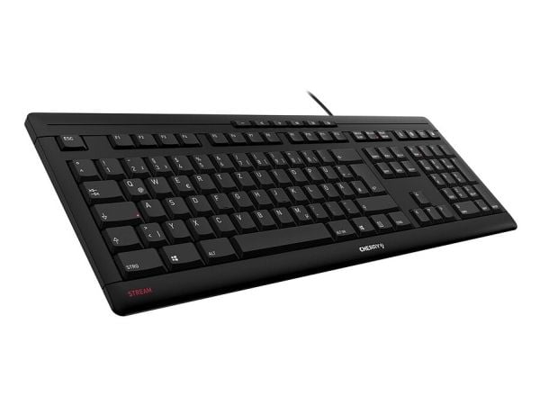 CHERRY STREAM KEYBOARD - Tastatur - 100% - full size - USB - QWERTY - portugisisk - tastkontakt: CHERRY SX - sort/grå