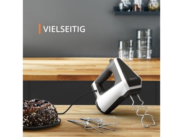 Krups 3MIX 6000, Håndmikser, Grå, Hvit, Miksing, Rustfritt stål, 600 W, 124 mm