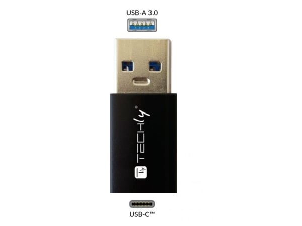 USB-sovitin Techly TECHLY USB-A M - USB-C F USB 3.0 -liitäntään musta