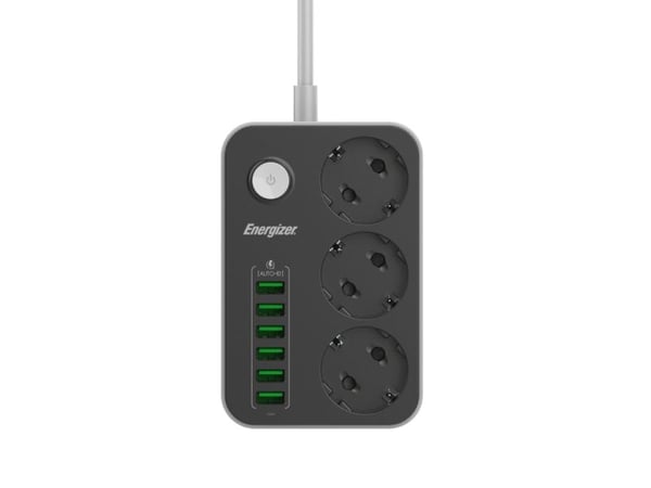 Energizer EPB2500W01EU, 2 m, Sisätila, Valkoinen, musta, 3 AC-pistorasia(a), 100 - 250 V, 2500 W