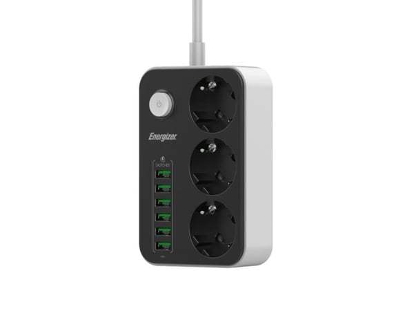 Energizer EPB2500W01EU, 2 m, Sisätila, Valkoinen, musta, 3 AC-pistorasia(a), 100 - 250 V, 2500 W