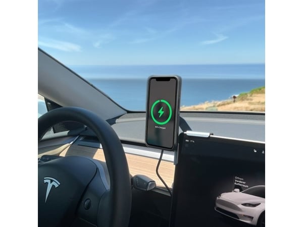 4smarts 541114, Wireless charger, Aktiv holder, Bil/innendørs, Sort, Grå