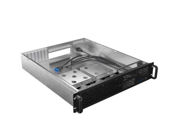 Lanberg - Rackmonterbar 2U - ATX - ingen strømforsyning - svart - USB