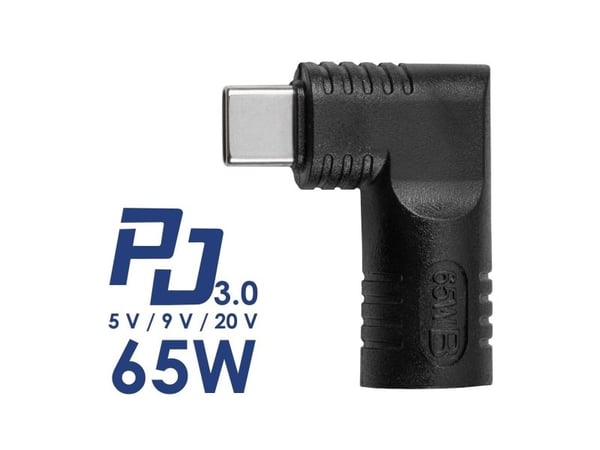 Akyga AK-ND-D02, 7.4 x 5.0 mm + Pin, USB-C, Sort