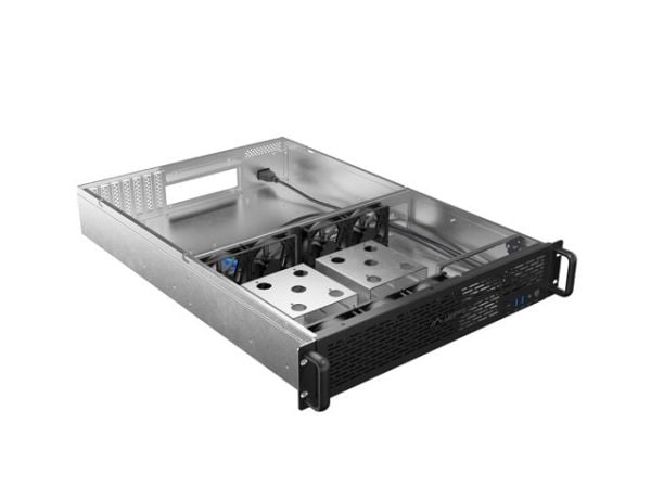 Lanberg - Rackmonterbar 2U - ATX - ingen strømforsyning - svart - USB