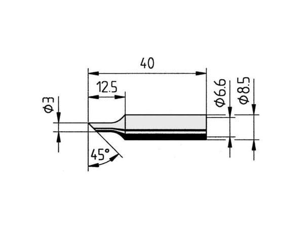 Ersa 0832TDLF lödspets vinklad spetstyp 3 mm 1 st