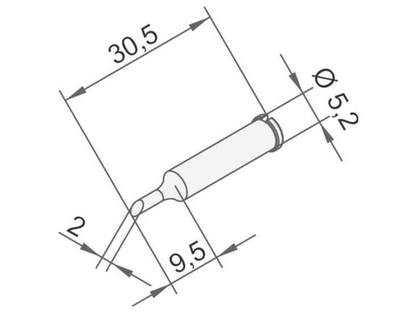 Ersa 0102ADLF20 loddespiss vinklet, spissstørrelse 2 mm (1 stk)