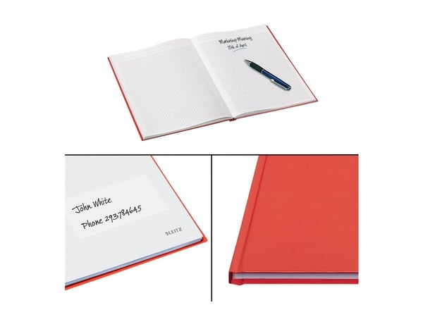 Leitz Solid - Notisbok - A5 (148 x 210 mm) - 80 ark / 160 sider - rutet - lys rød - plast