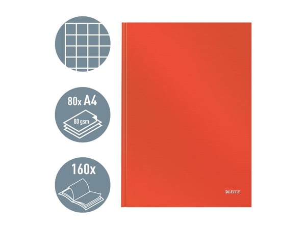 Leitz Solid A4, Yksivärinen, Punainen, A4, 80 arkkia, Matta, 90 g/m²