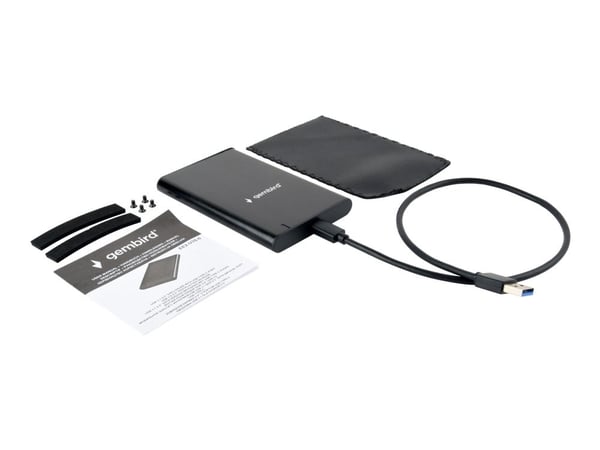 Gembird EE2-U3S-6, HDD-/SSD-kotelo, 2.5", SATA, 6 Gbit/s, USB-liitettävyys, Musta
