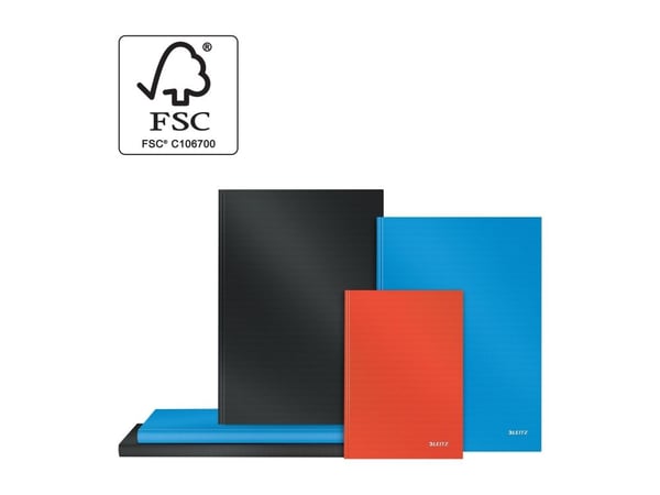 Leitz Solid - Notisbok - A5 (148 x 210 mm) - 80 ark / 160 sider - linjert - svart - plast