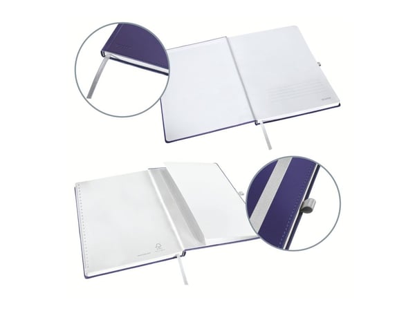 Leitz Style - Notisbok - eskebundet - A4 (210 x 297 mm) - 80 ark / 160 sider - elfenbenspapir - rutet - titanium blue cover