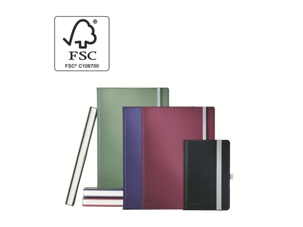 Leitz Style - Notisbok - eskebundet - A4 (210 x 297 mm) - 80 ark / 160 sider - elfenbenspapir - rutet - titanium blue cover