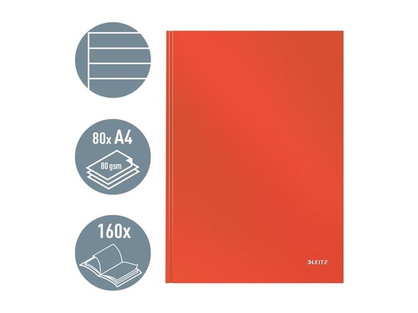 Leitz Solid A4, Yksivärinen, Punainen, A4, 80 arkkia, Matta, 90 g/m²