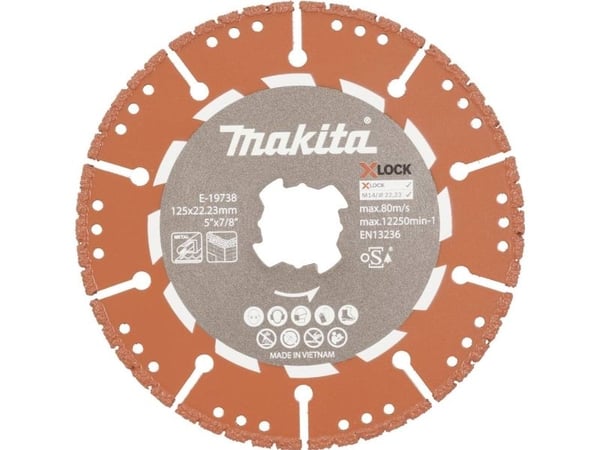 Makita E-19738 timanttileikkuukiekko; 125x22,23 mm; X-Lukko