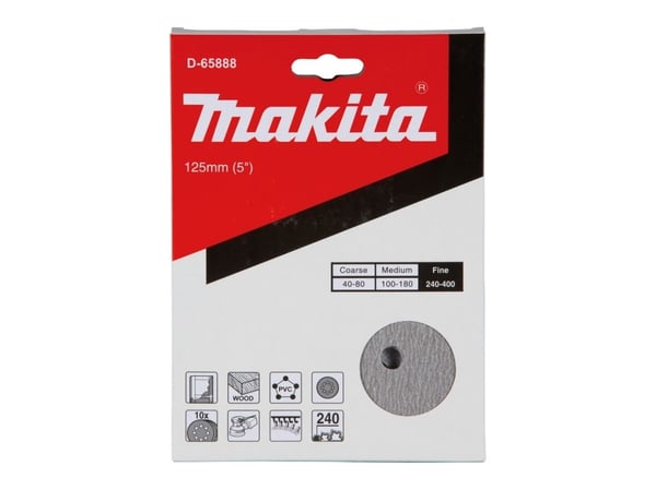 Makita D-65888, Slipeskive, Tre, Makita, Grå, Rund, 12,5 cm