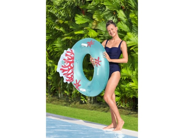 Bestway badepute med ryggstøtte, Bestway 107x113 cm, blå