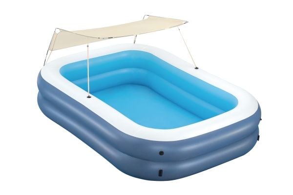 Bestway oppblåsbar familie-badeløsning med tak 254 x 174 x 140 cm 54449
