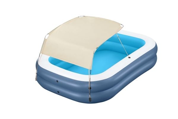 Bestway oppblåsbar familie-badeløsning med tak 254 x 174 x 140 cm 54449