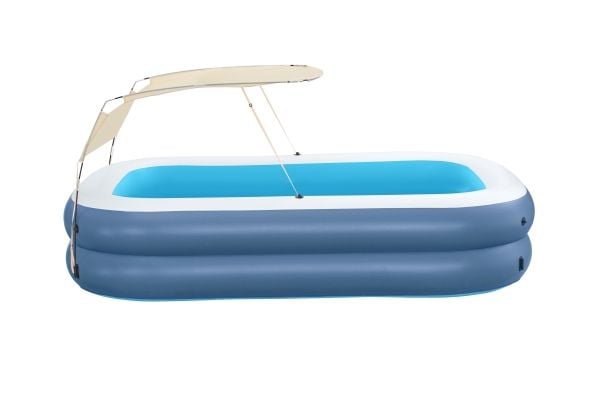 Bestway oppblåsbar familie-badeløsning med tak 254 x 174 x 140 cm 54449
