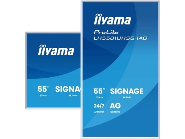 iiyama ProLite LH5581UHSG-1AG - 55" Diagonalklasse (54.6" synlig) LED-bakgrunnsbelyst LCD-skjerm - intelligent skilting - med innebygd SoC-mediespi...