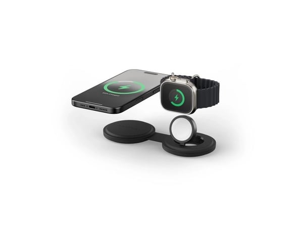 Satechi OntheGo 2-in-1, Sisätila, USB, Langaton lataaminen, musta