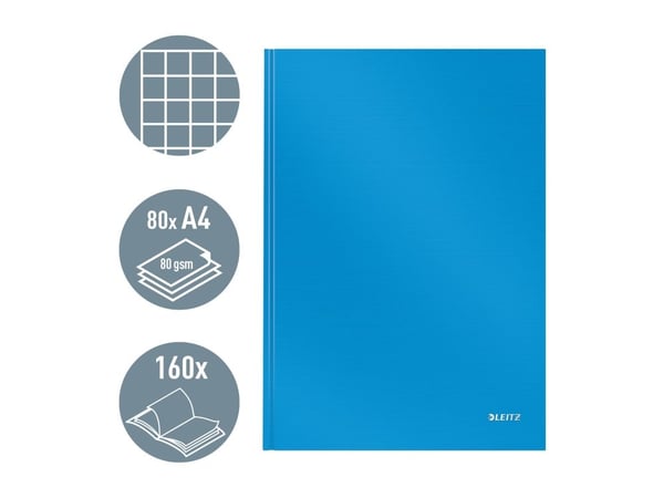 Leitz Solid - Notisbok - A4 (210 x 297 mm) - 80 ark / 160 sider - rutet - lyseblå - plast