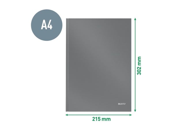 Leitz Solid - Notisbok - A4 (210 x 297 mm) - 80 ark / 160 sider - linjert - lyseblå - plast
