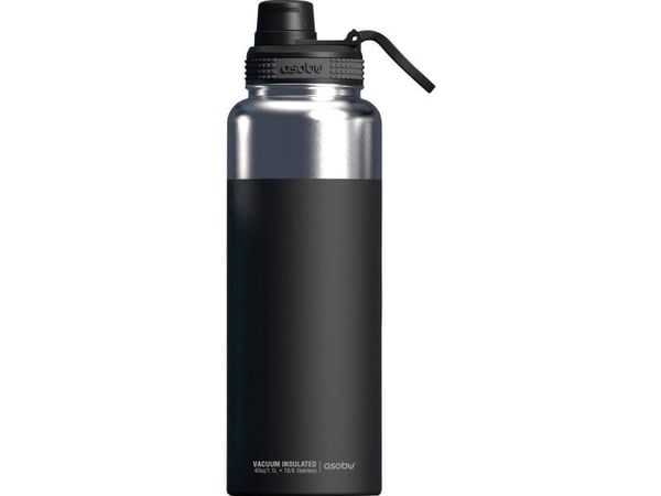 Asobu - Mighty Alpine Flask - isolert drikkeflaske i rustfritt stål til outdoor 1 liter, svart
