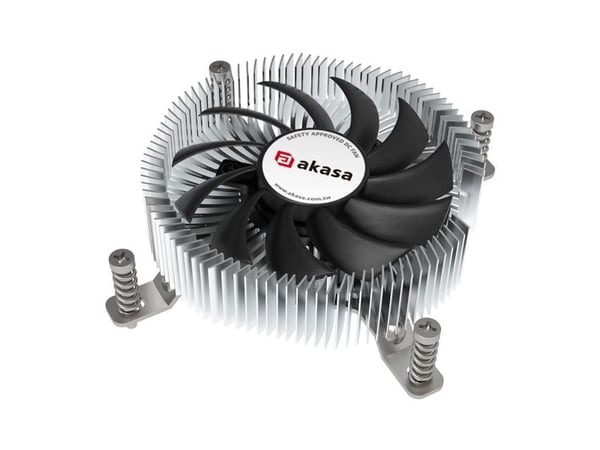 Akasa - Prosessorkjøler - ekstra sikker, lavprofil, aluminium, tynn mini-ITX, med kobberkjerne - (for: LGA1700) - aluminium og kobber - 75 mm