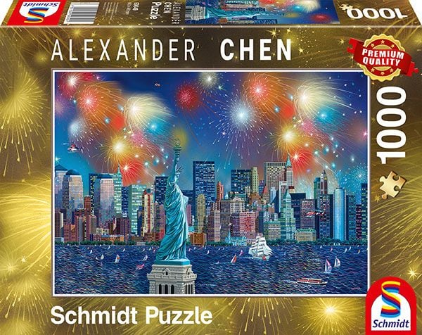 Schmidt Spiele Puzzle PQ 1000 Ilotulitus vapaudenpatsaan yllä G3