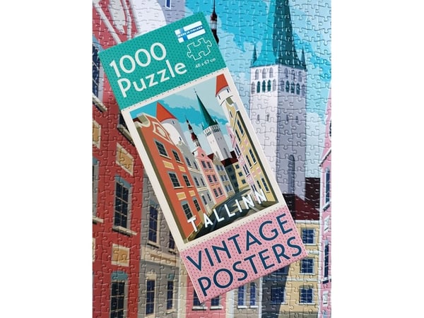Tactic Puzzle Lovers Vintage plakater Tallinn 1000 stk puslespill