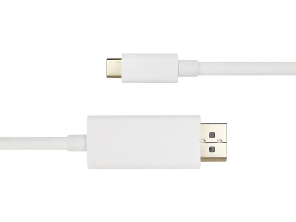DELTACO - Adapterkabel - 24 pin USB-C (hane) till DisplayPort (hane) - DisplayPort 1.2 - 2 m - aktiv, stöd för 1080p, 4K60Hz UHD-stöd, upp till 21,...