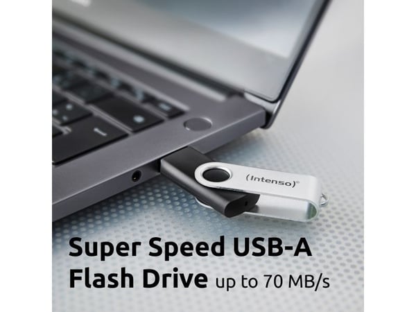 Intenso Office Line - USB flash-enhet - 256 GB - USB 3.2 Gen 1 - svart, silver