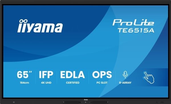 IIYAMA 163.9cm(65") TE6515A-B1AG 16:9 M-Touch 2xHDMI+2xUSB-C (toimitus)