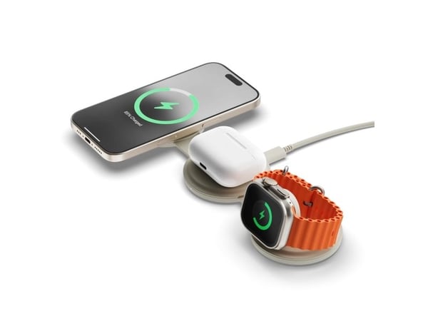 Satechi OntheGo 3-in-1, Sisätila, USB, Langaton lataaminen, Valkoinen