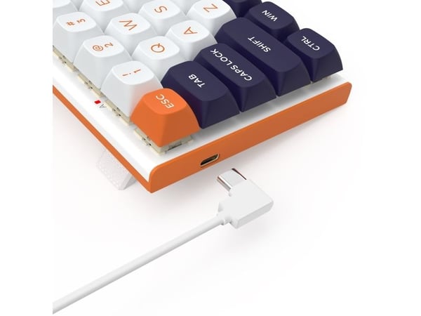 REDRAGON K683WBO-RGB-M, Kabel, USB, Mekaniska tangentbrytare, Vit, Svart