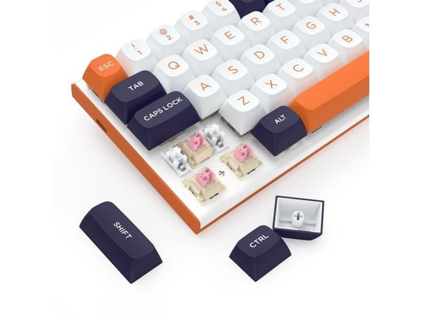 REDRAGON K683WBO-RGB-M, Koblet med ledninger (ikke trådløs), USB, Mekanisk nøkkelbryter, Hvit, Sort