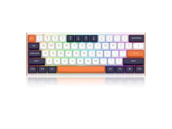 REDRAGON K683WBO-RGB-M, Koblet med ledninger (ikke trådløs), USB, Mekanisk nøkkelbryter, Hvit, Sort