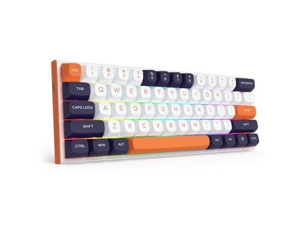 REDRAGON K683WBO-RGB-M, Koblet med ledninger (ikke trådløs), USB, Mekanisk nøkkelbryter, Hvit, Sort