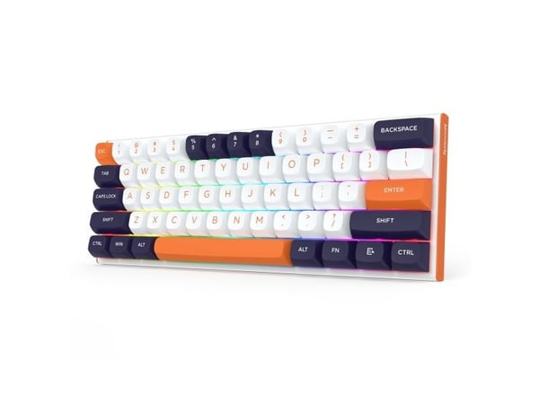 REDRAGON K683WBO-RGB-M, Koblet med ledninger (ikke trådløs), USB, Mekanisk nøkkelbryter, Hvit, Sort