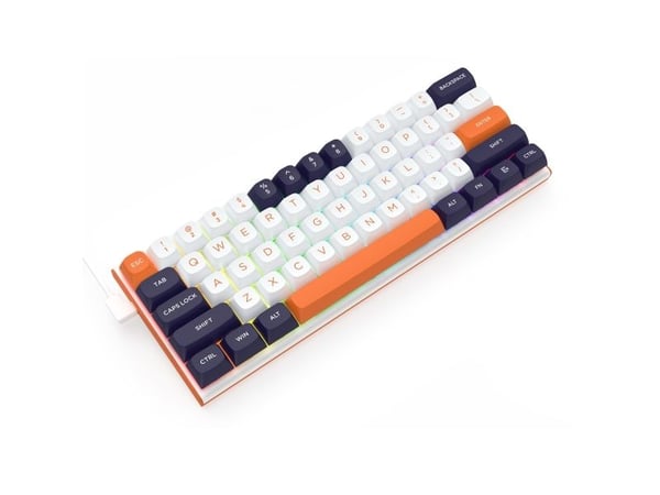 REDRAGON K683WBO-RGB-M, Koblet med ledninger (ikke trådløs), USB, Mekanisk nøkkelbryter, Hvit, Sort