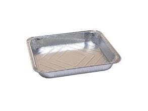 Alubakke 1/2 GN R96G 2400ml L32.4xB26.3xH4.1cm 90 my med rullet kant Sølv,10 stk/pk