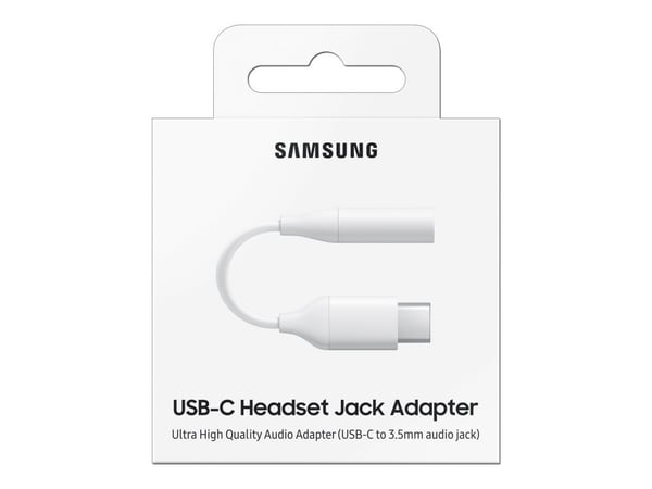 Samsung EE-UC10J - USB-C til hodetelefons-jakkadapter - USB-C hann til mini-phone stereo 3.5 mm hunn - hvit - for Galaxy A60, A90, A90 5G, Note10, ...