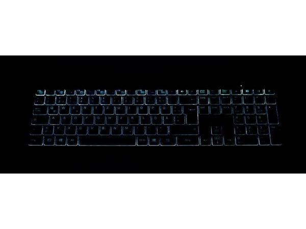 Gembird KBS-ECLIPSE-M500-ES, Ledning & Trådløs, USB + Bluetooth, Sakseformet tastebryter, QWERTY, Sort, Mus inkludert