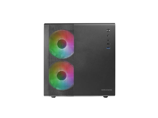 Mars Gaming MC-400, Mini Tower, PC, Vit, micro ATX, Mini-ITX, Spela, Fall fläktar
