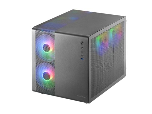 Mars Gaming MC-400, Mini Tower, PC, Hvit, Micro ATX, Mini-ITX, Spilling, PC-kabinettvifte