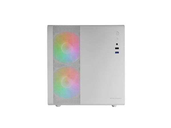Mars Gaming MC-400, Mini Tower, PC, Hvit, Micro ATX, Mini-ITX, Spilling, PC-kabinettvifte